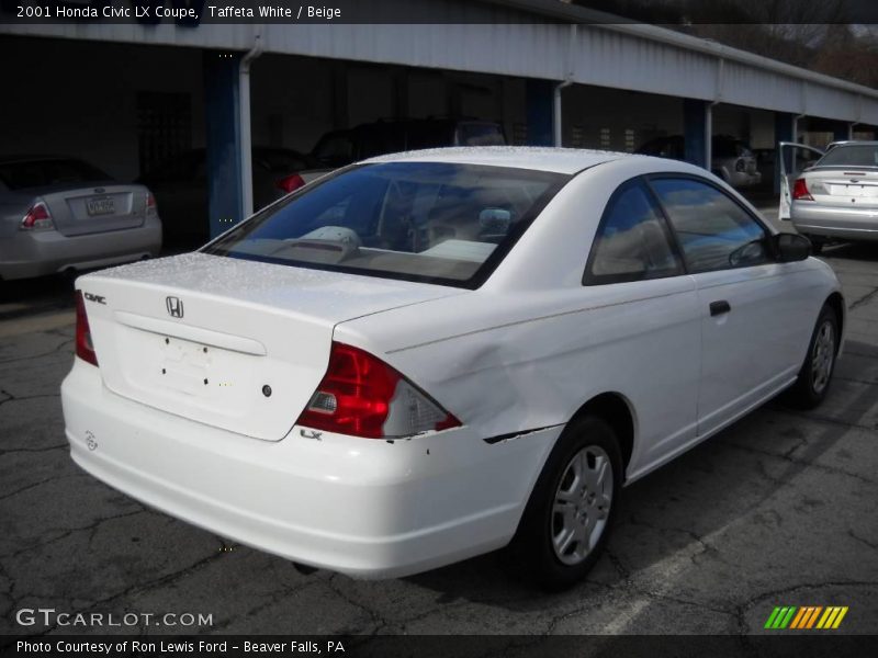 Taffeta White / Beige 2001 Honda Civic LX Coupe