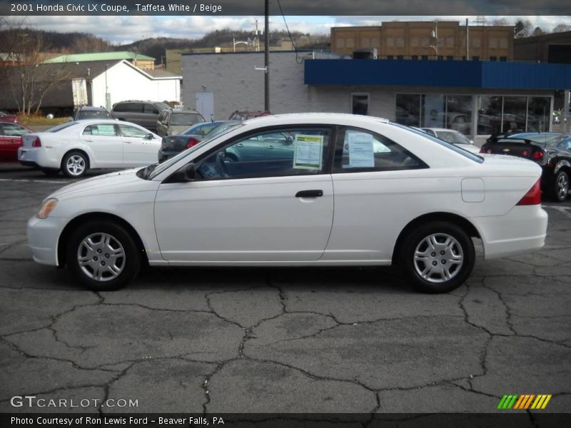 Taffeta White / Beige 2001 Honda Civic LX Coupe