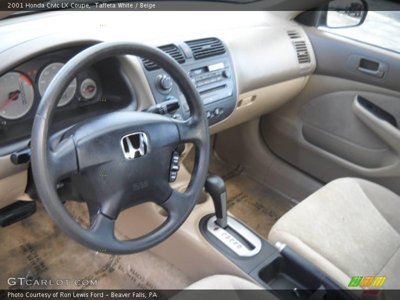 Taffeta White / Beige 2001 Honda Civic LX Coupe