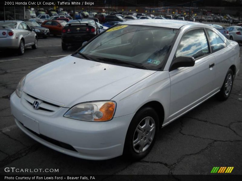 Taffeta White / Beige 2001 Honda Civic LX Coupe