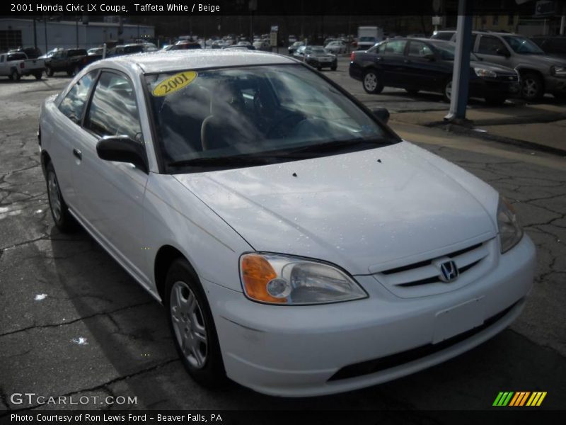 Taffeta White / Beige 2001 Honda Civic LX Coupe