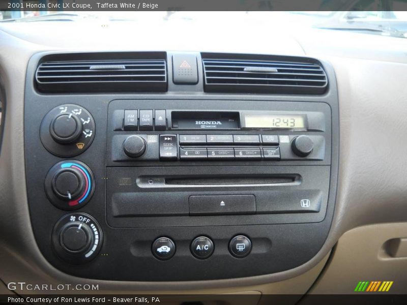 Taffeta White / Beige 2001 Honda Civic LX Coupe