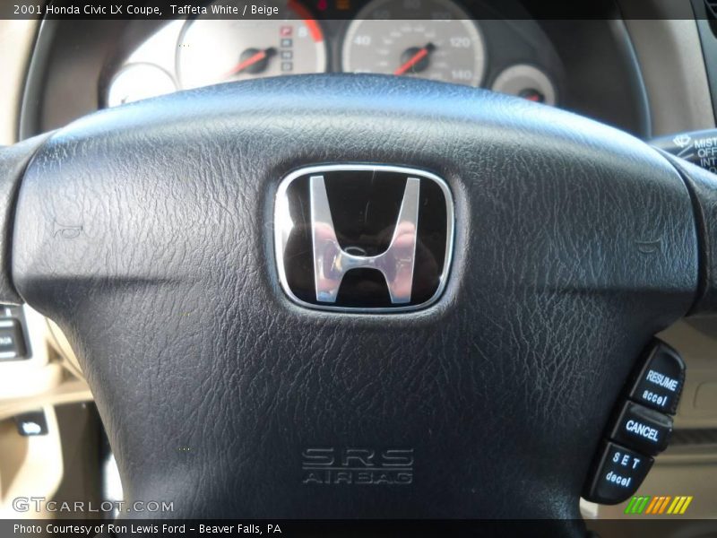 Taffeta White / Beige 2001 Honda Civic LX Coupe