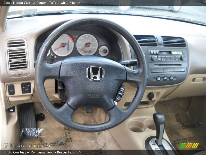 Taffeta White / Beige 2001 Honda Civic LX Coupe