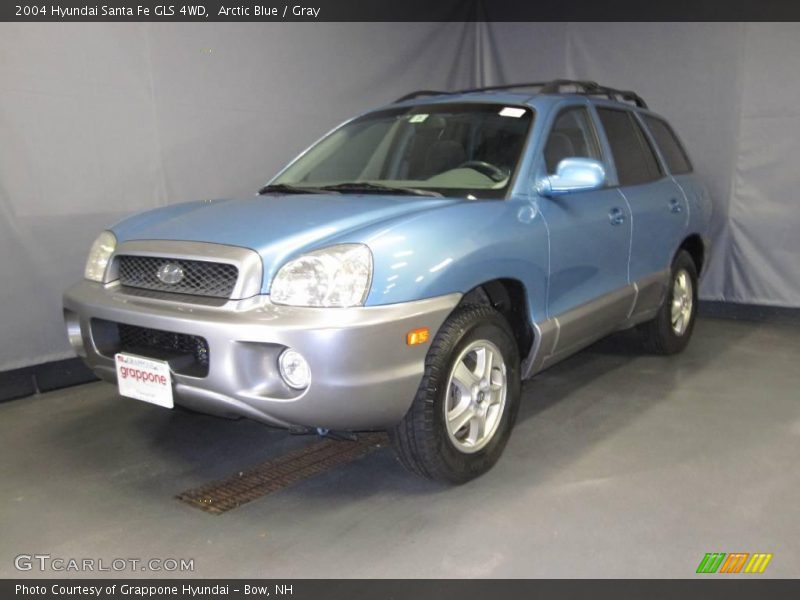 Arctic Blue / Gray 2004 Hyundai Santa Fe GLS 4WD