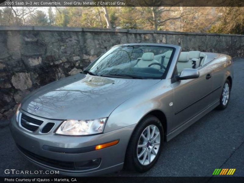 Steel Gray Metallic / Charcoal Gray 2005 Saab 9-3 Arc Convertible