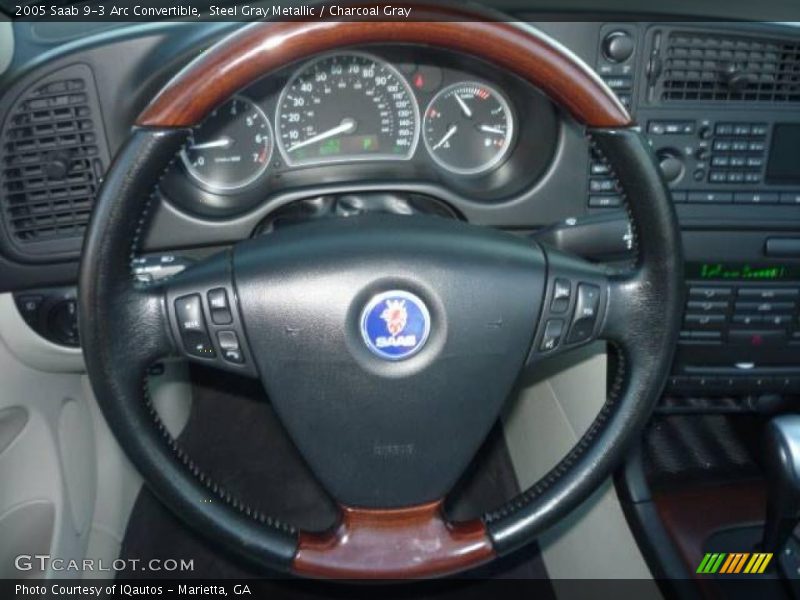 Steel Gray Metallic / Charcoal Gray 2005 Saab 9-3 Arc Convertible