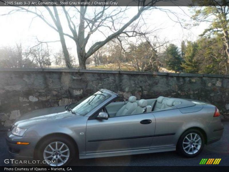 Steel Gray Metallic / Charcoal Gray 2005 Saab 9-3 Arc Convertible