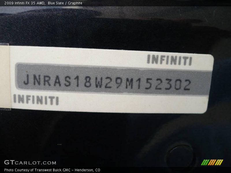 Blue Slate / Graphite 2009 Infiniti FX 35 AWD