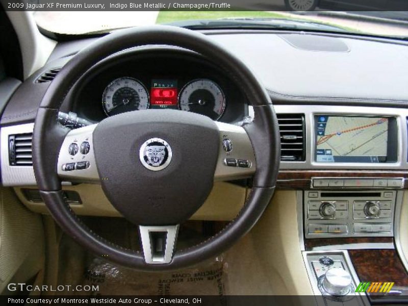 Indigo Blue Metallic / Champagne/Truffle 2009 Jaguar XF Premium Luxury