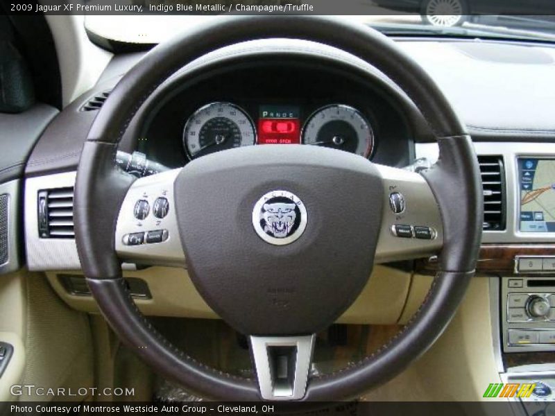 Indigo Blue Metallic / Champagne/Truffle 2009 Jaguar XF Premium Luxury