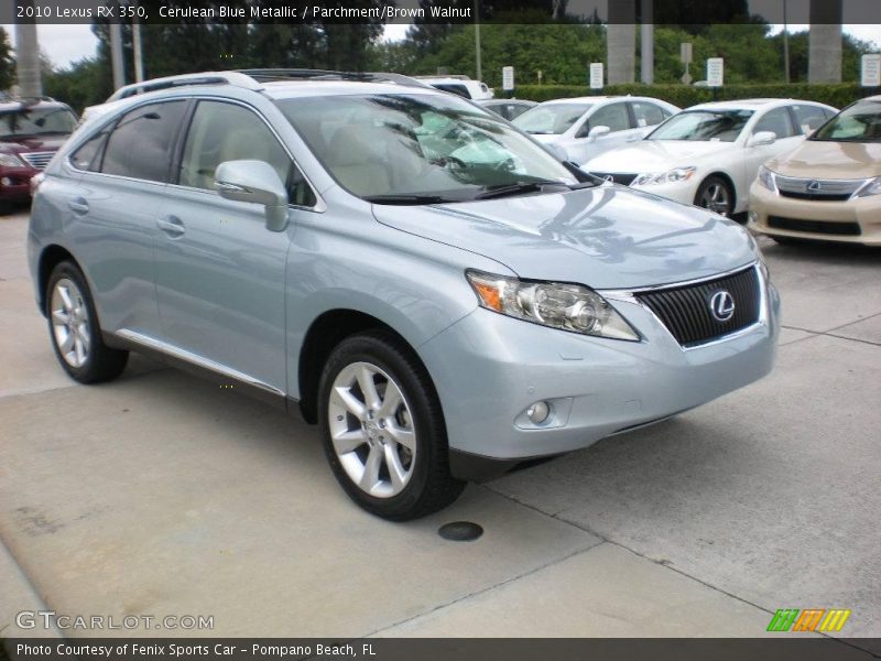 Cerulean Blue Metallic / Parchment/Brown Walnut 2010 Lexus RX 350
