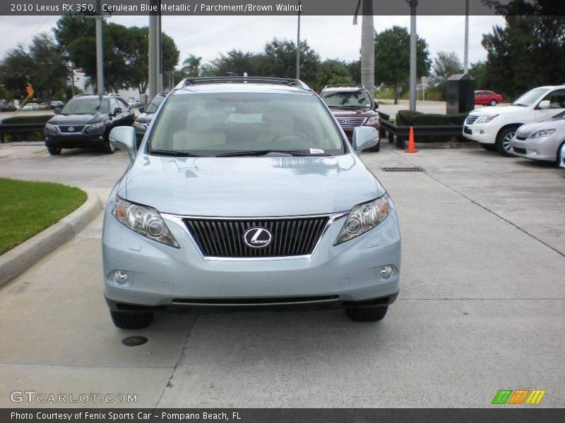 Cerulean Blue Metallic / Parchment/Brown Walnut 2010 Lexus RX 350