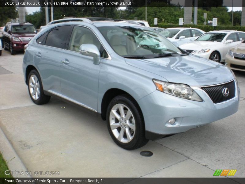 Cerulean Blue Metallic / Parchment/Brown Walnut 2010 Lexus RX 350