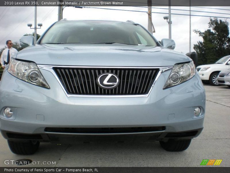 Cerulean Blue Metallic / Parchment/Brown Walnut 2010 Lexus RX 350