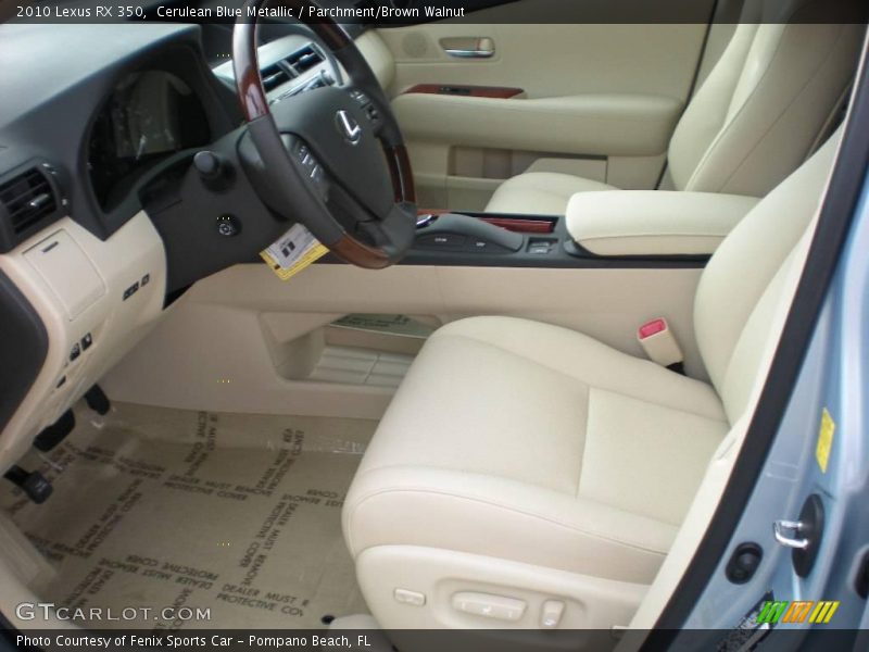 Cerulean Blue Metallic / Parchment/Brown Walnut 2010 Lexus RX 350