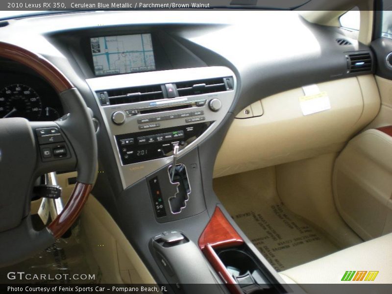 Cerulean Blue Metallic / Parchment/Brown Walnut 2010 Lexus RX 350