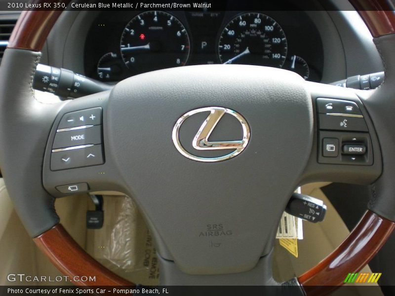 Cerulean Blue Metallic / Parchment/Brown Walnut 2010 Lexus RX 350