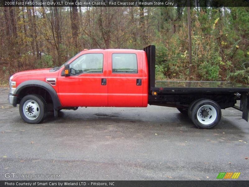 Red Clearcoat / Medium Stone Grey 2008 Ford F450 Super Duty XLT Crew Cab 4x4 Chassis