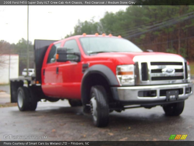 Red Clearcoat / Medium Stone Grey 2008 Ford F450 Super Duty XLT Crew Cab 4x4 Chassis