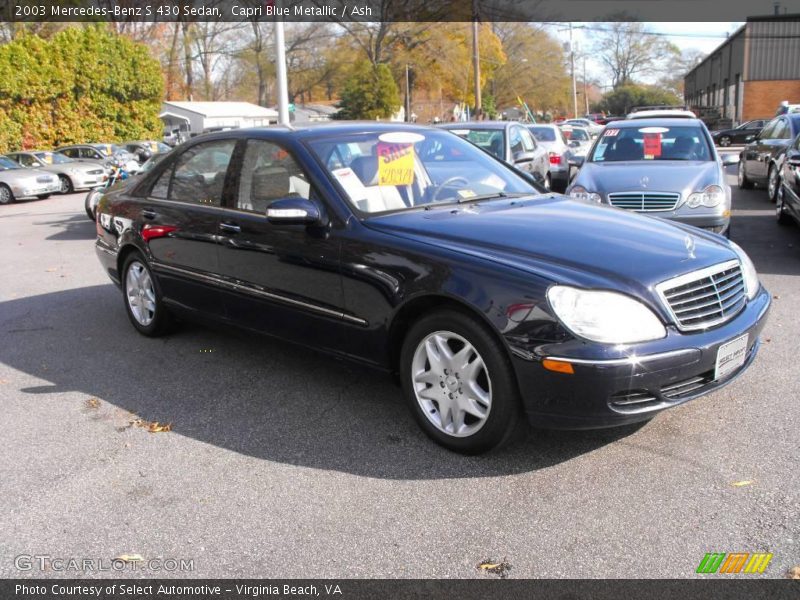 Capri Blue Metallic / Ash 2003 Mercedes-Benz S 430 Sedan