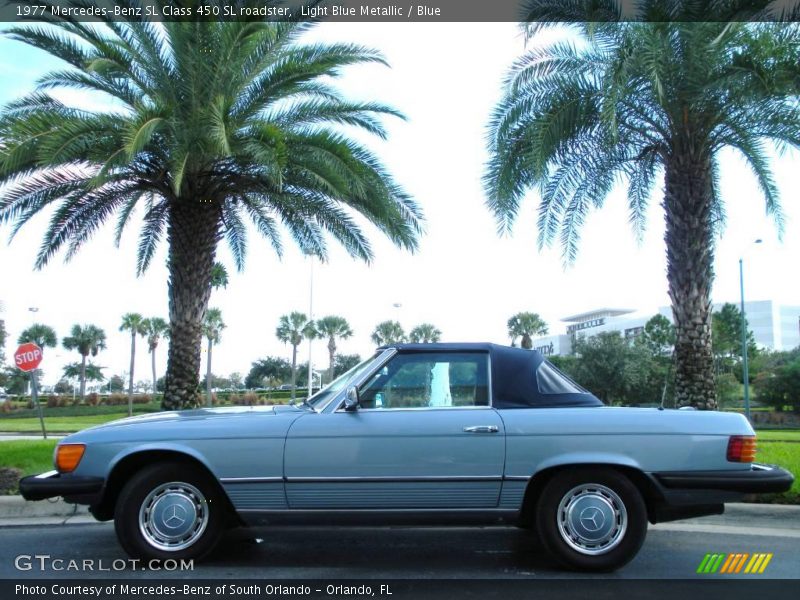 Light Blue Metallic / Blue 1977 Mercedes-Benz SL Class 450 SL roadster