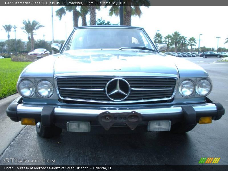 Light Blue Metallic / Blue 1977 Mercedes-Benz SL Class 450 SL roadster