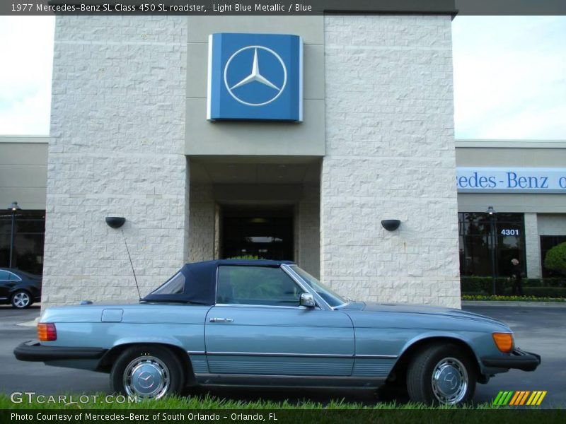 Light Blue Metallic / Blue 1977 Mercedes-Benz SL Class 450 SL roadster