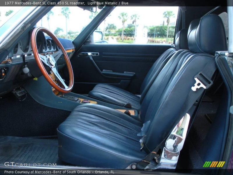 Light Blue Metallic / Blue 1977 Mercedes-Benz SL Class 450 SL roadster