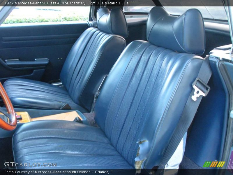 Light Blue Metallic / Blue 1977 Mercedes-Benz SL Class 450 SL roadster