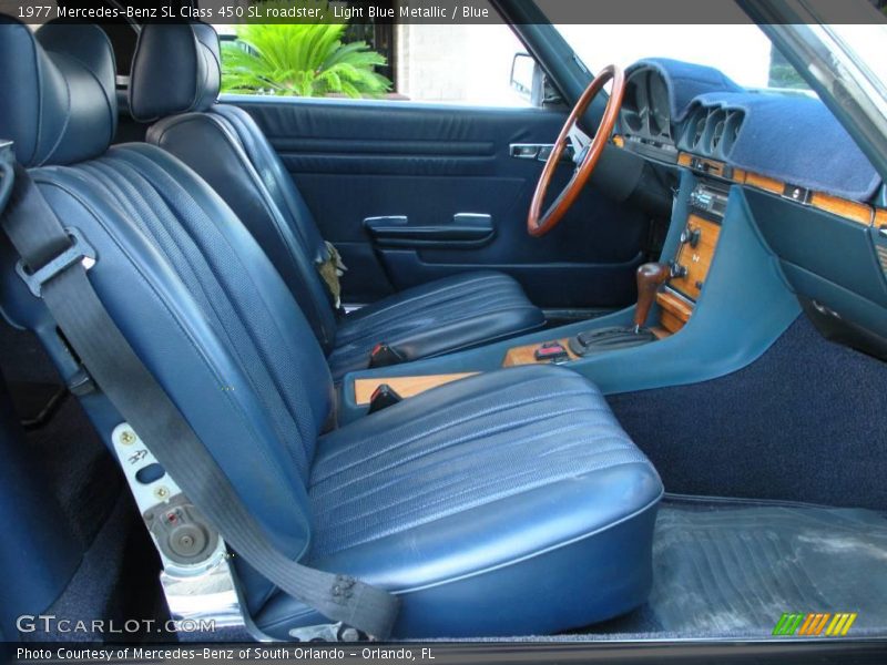Light Blue Metallic / Blue 1977 Mercedes-Benz SL Class 450 SL roadster