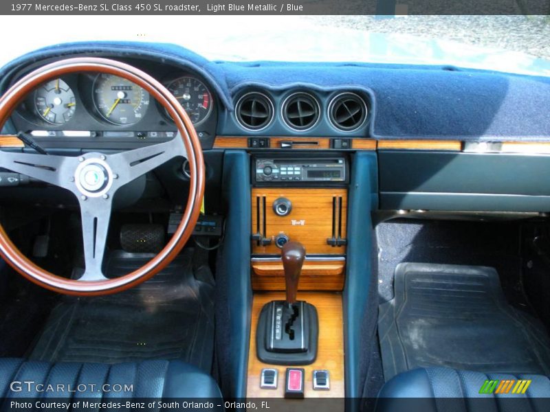 Light Blue Metallic / Blue 1977 Mercedes-Benz SL Class 450 SL roadster