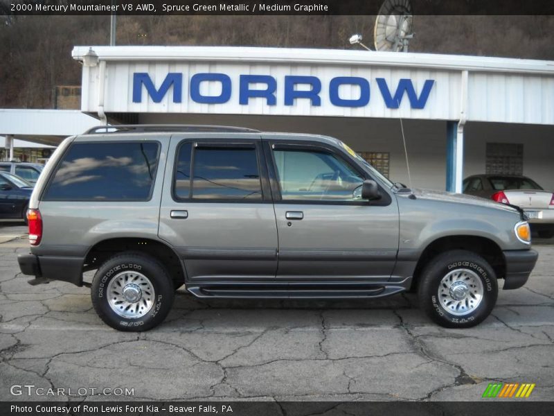 Spruce Green Metallic / Medium Graphite 2000 Mercury Mountaineer V8 AWD