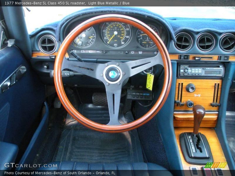 Light Blue Metallic / Blue 1977 Mercedes-Benz SL Class 450 SL roadster