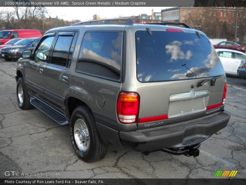 Spruce Green Metallic / Medium Graphite 2000 Mercury Mountaineer V8 AWD