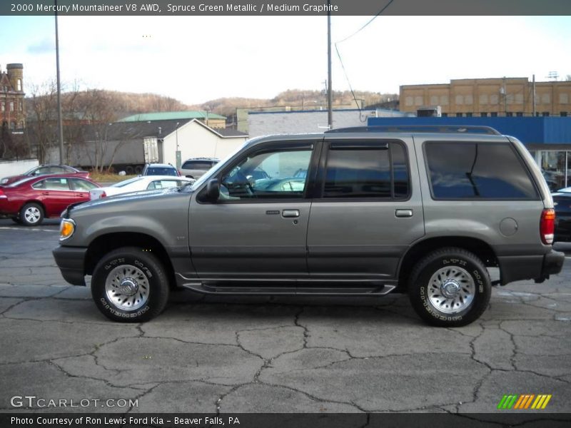Spruce Green Metallic / Medium Graphite 2000 Mercury Mountaineer V8 AWD
