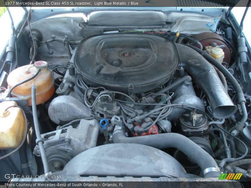 Light Blue Metallic / Blue 1977 Mercedes-Benz SL Class 450 SL roadster