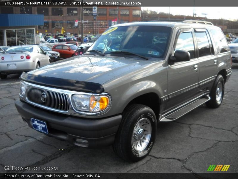 Spruce Green Metallic / Medium Graphite 2000 Mercury Mountaineer V8 AWD