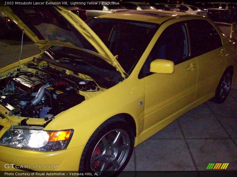 Lightning Yellow / Black/Blue 2003 Mitsubishi Lancer Evolution VIII