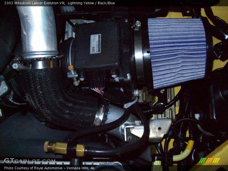 Lightning Yellow / Black/Blue 2003 Mitsubishi Lancer Evolution VIII