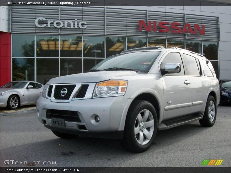 Silver Lightning / Charcoal 2008 Nissan Armada LE