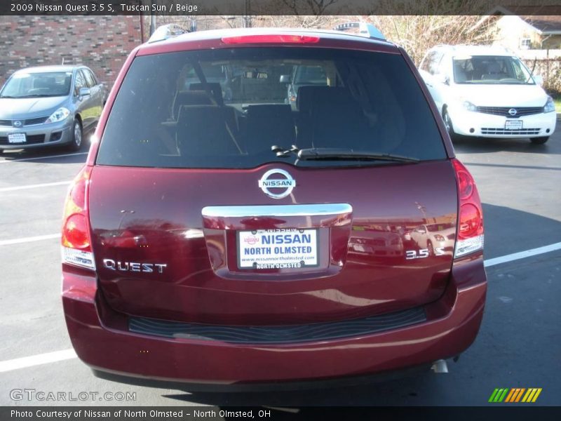 Tuscan Sun / Beige 2009 Nissan Quest 3.5 S