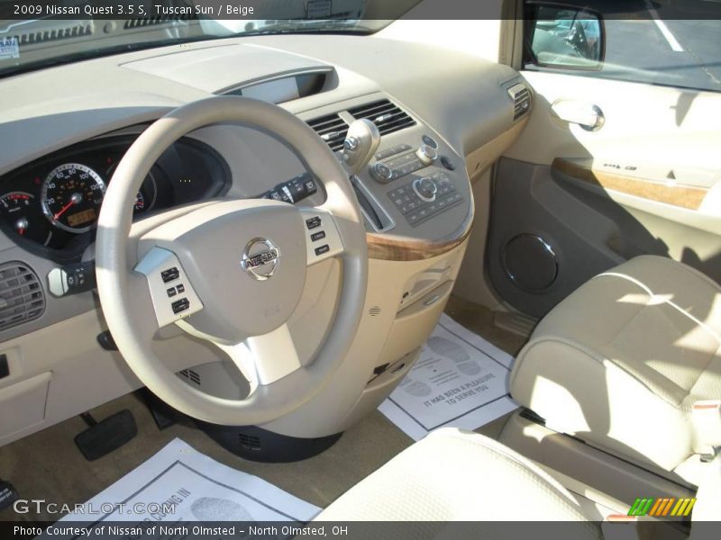 Tuscan Sun / Beige 2009 Nissan Quest 3.5 S