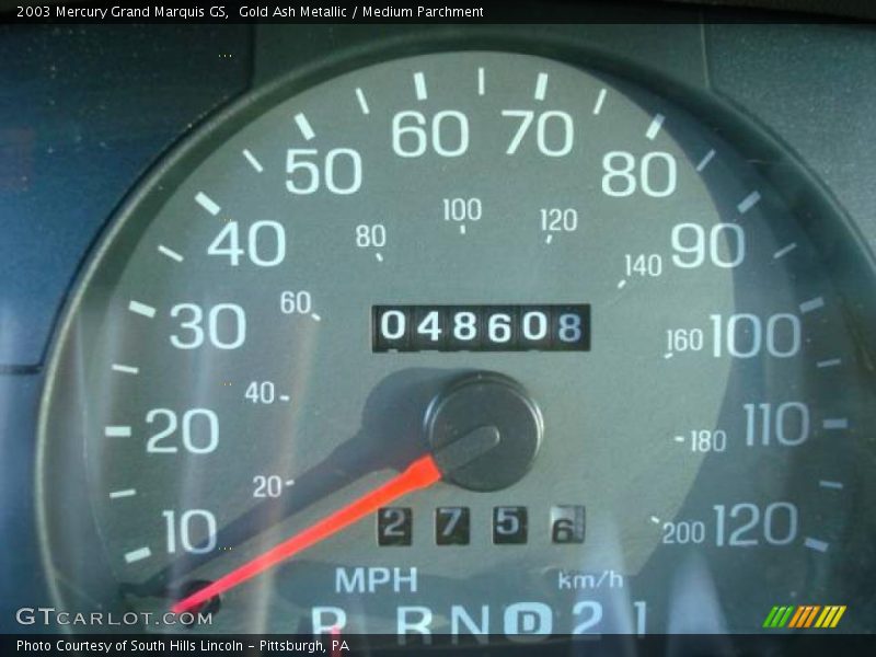 Gold Ash Metallic / Medium Parchment 2003 Mercury Grand Marquis GS
