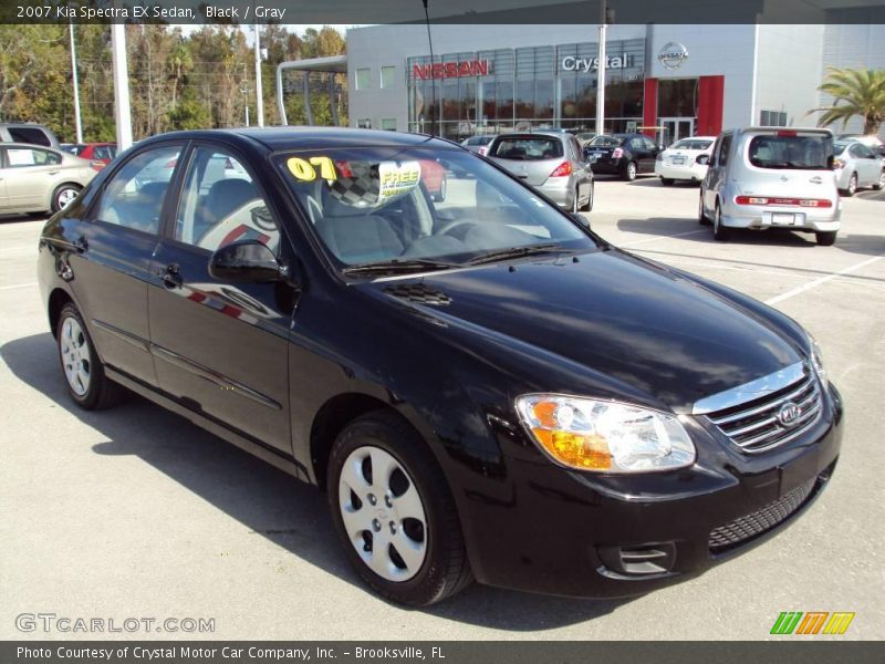 Black / Gray 2007 Kia Spectra EX Sedan
