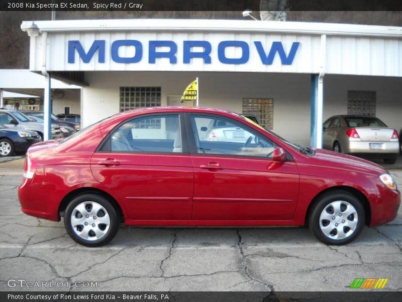 Spicy Red / Gray 2008 Kia Spectra EX Sedan