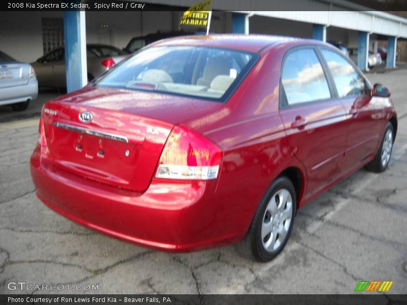 Spicy Red / Gray 2008 Kia Spectra EX Sedan