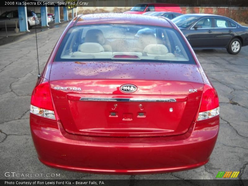 Spicy Red / Gray 2008 Kia Spectra EX Sedan