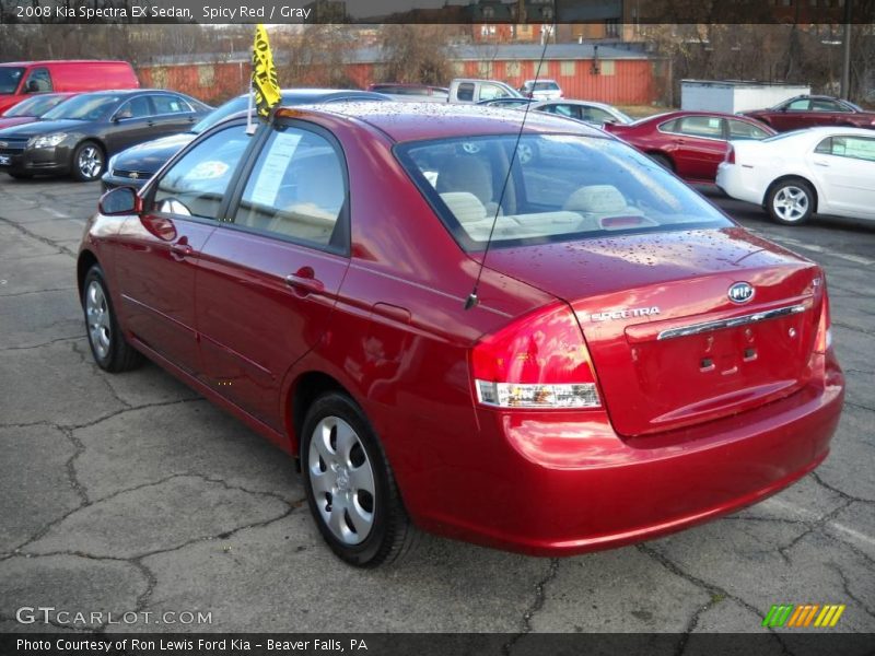 Spicy Red / Gray 2008 Kia Spectra EX Sedan