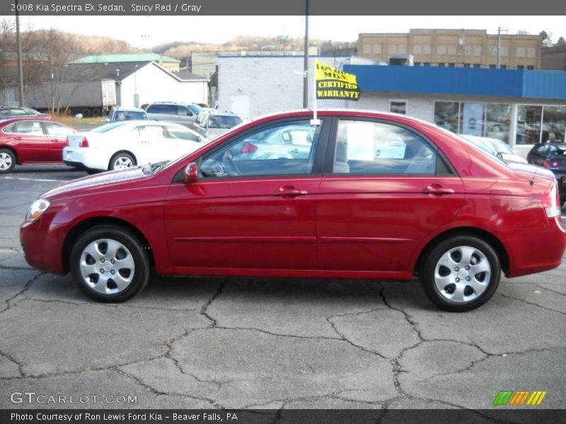 Spicy Red / Gray 2008 Kia Spectra EX Sedan